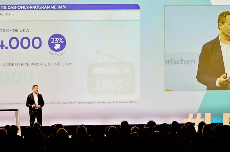 Co roku na targach Lokalrundfunktage w Norymberga przedstawiane są wyniki słuchalności bawarskich stacji radiowych. (fot. Ludwig Olah i Benjamin Brückner / Medien.Bayern GmbH)