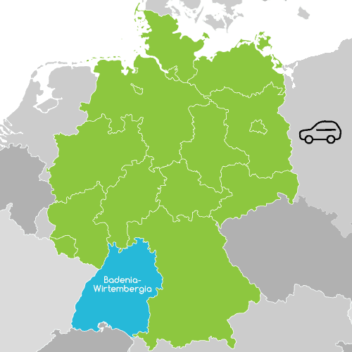 Mapa Niemiec - Badenia-Wirtembergia