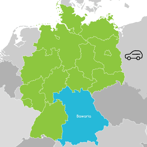 Mapa Niemiec - Bawaria