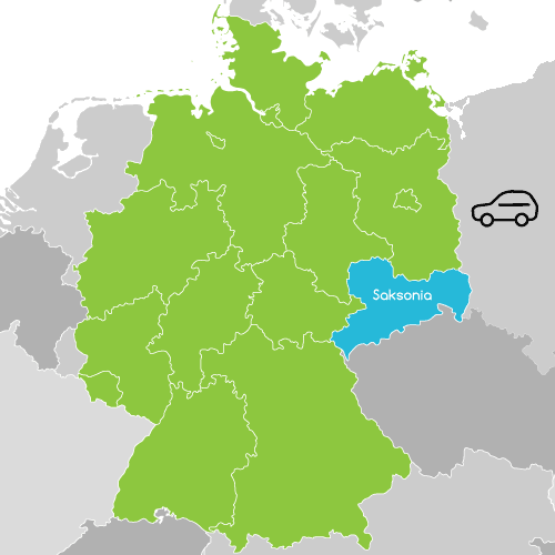 Mapa Niemiec - Saksonia