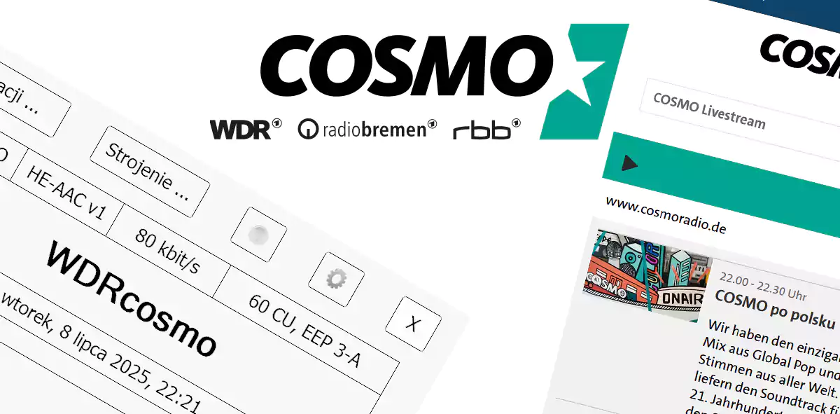 Kolaż Radio Bremen, rbb i WDR Cosmo (logo: WDR)