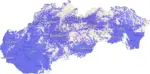 Mapa zasięg populacji Słowacji: 75% obywateli mieszka w zasięgu DAB+. (mapa: Úrad pre reguláciu elektronických komunikácií a poštových služieb)