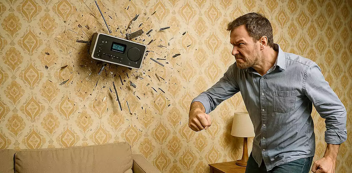 Awaria dostawcy wykazów stacji pokazała kruchość radio internetowego. (fot. sztuczna inteligencja)