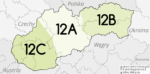 Kanały sieci DAB+ 1 w Słowacji. (granice administracyjne: EuroGeographics, grafika: dab.plus)